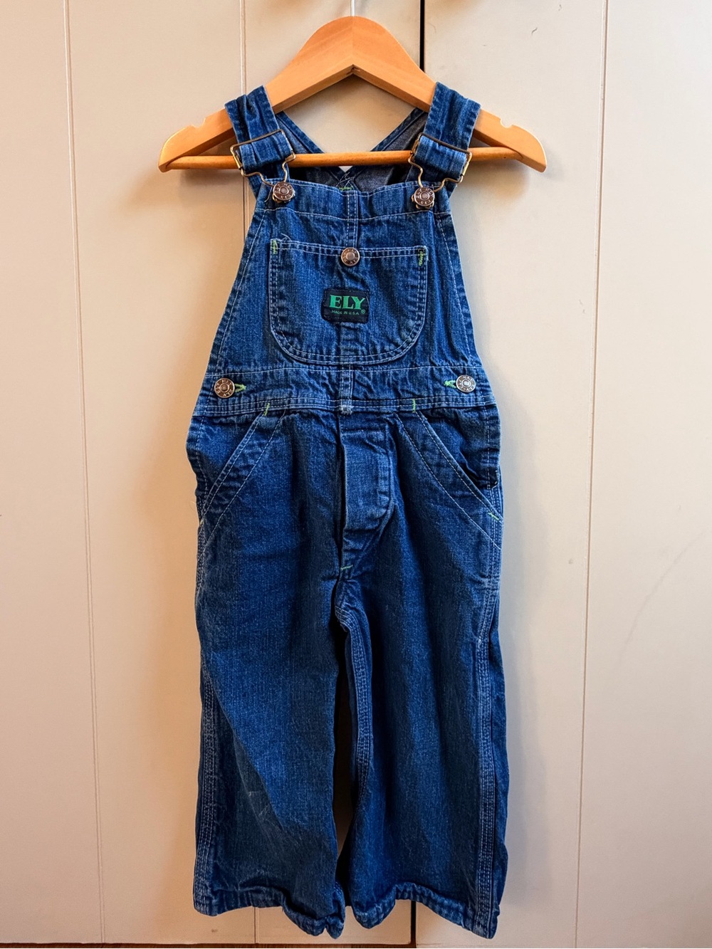 ELY Made in USA Kids Denim Overalls 2T Blue Carpenter Workwear
